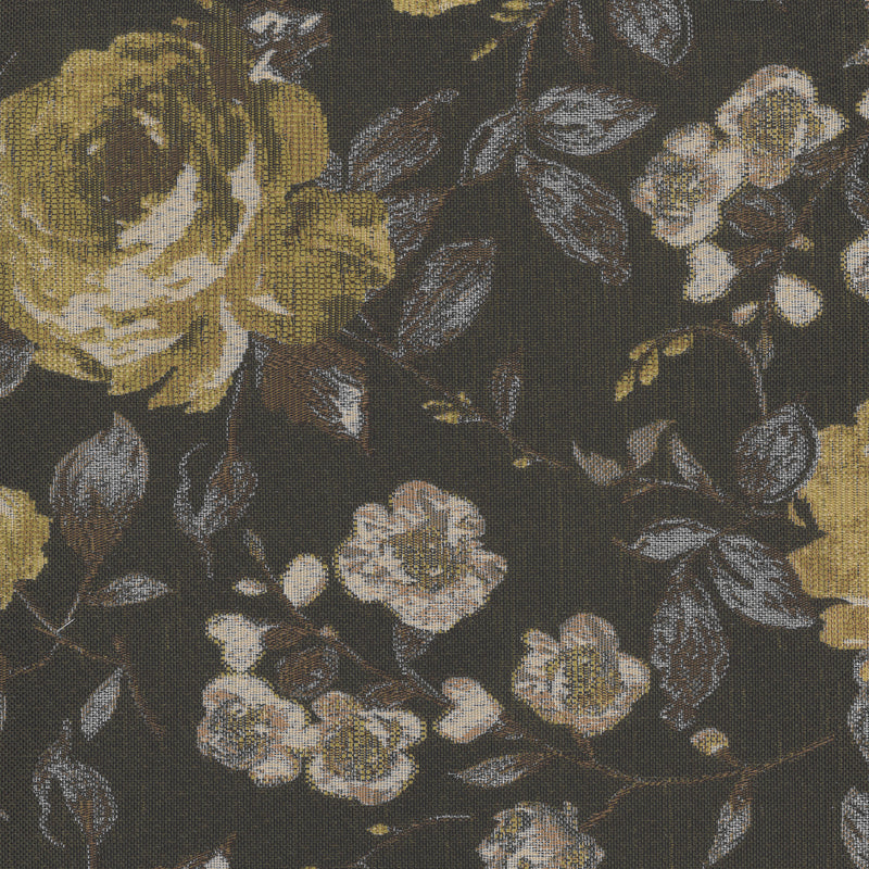 Devon Floral Green, Upholstery Fabric